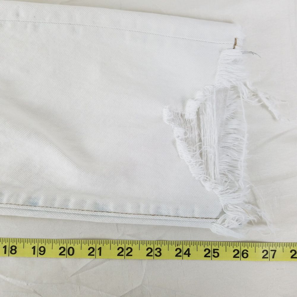 Vervet Jeans Womens 27 White Super High Rise Cropped Straight Distressed Denim - Picture 7 of 12
